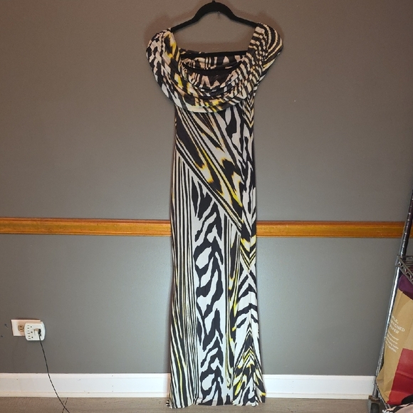 AFRM Zebra Print Dress - Black, White, Yellow - Picture 3 of 3